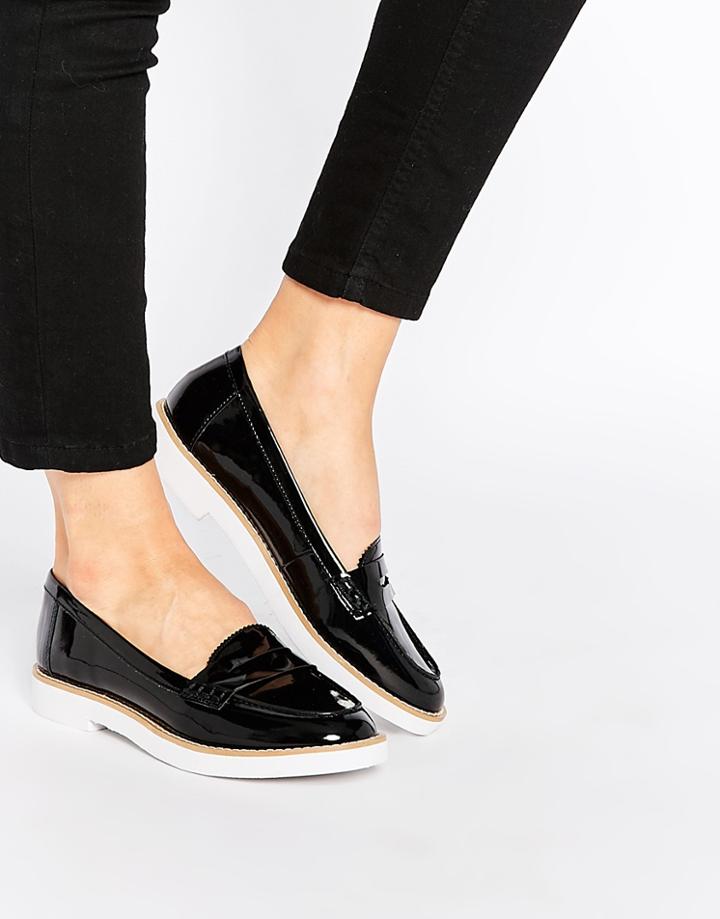 London Rebel Contrast Loafers - Black