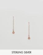 Asos Rose Gold Plated Ball Drop Earrings - Copper