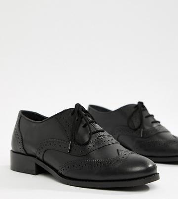 Park Lane Wide Fit Leather Brogue - Black