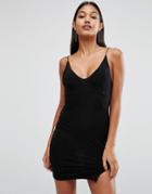 Club L Mini Cami Dress With Split - Black