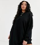 Asos Design Curve Extreme Oversized Sweat Dress - Black