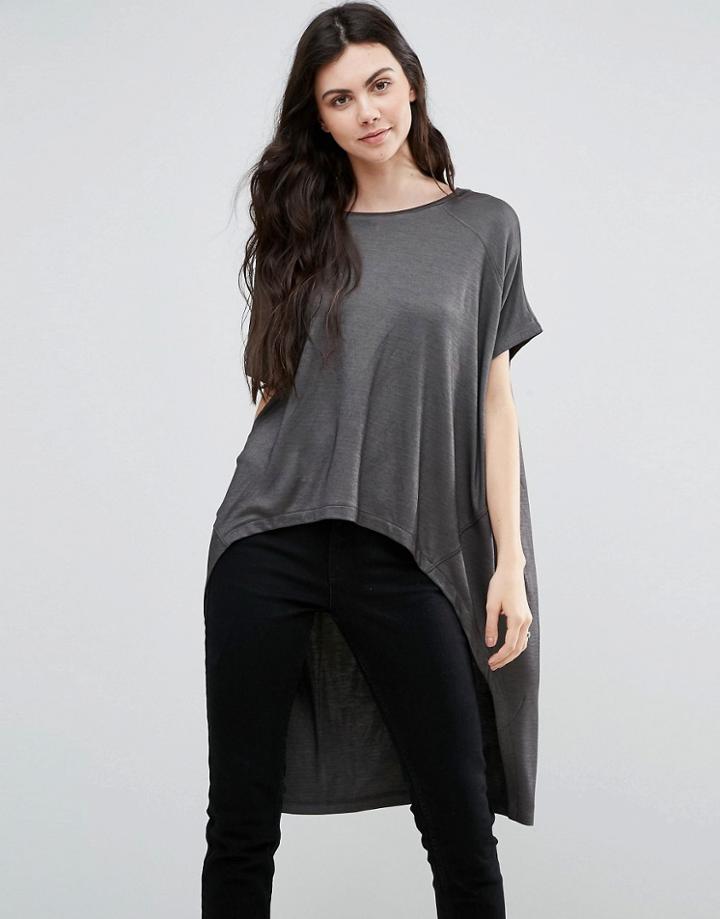 Vero Moda Dip Hem Top - Gray