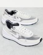 Nike Waffle One Mesh Sneakers In White And Gray