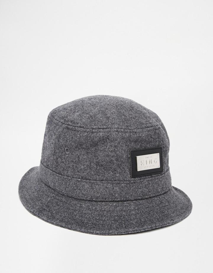 King Apparel Script Heritage Bucket Hat - Gray