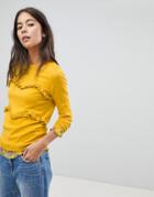 Oasis Layered Frill Sweater - Yellow