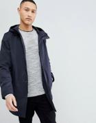 Ted Baker Smart Parka With Zip Detail In Navy - Navy