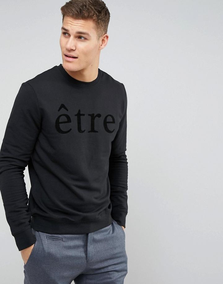 Selected Homme Print Sweat - Black