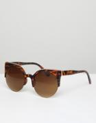 Jeepers Peepers Cat Eye Tort Frame Sunglasses - Brown