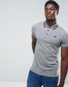 Hollister Polo Tipped Pique Icon Logo Slim Fit In Gray - Gray