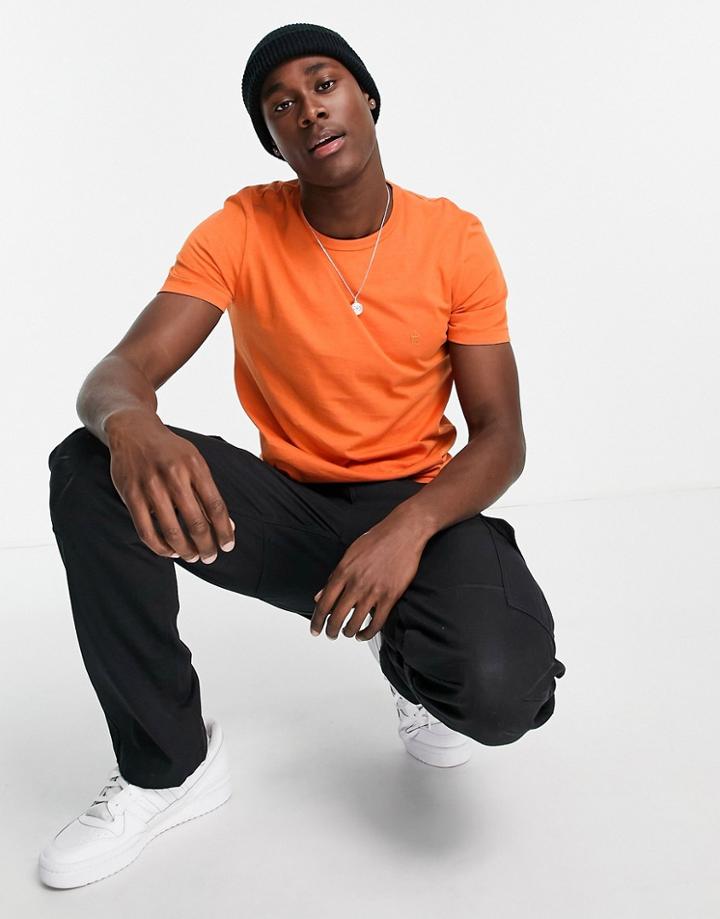 French Connection Crew Neck T-shirt In Burnt Orange