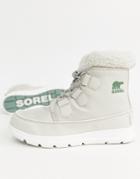 Sorel Explorer Carnival Waterproof Nylon Boots With Microfleece Lining - White