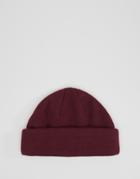 Asos Mini Fisherman Beanie In Plum - Purple