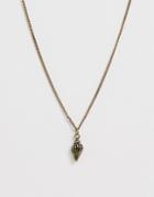 Asos Design Necklace With Ditsy Shell In Gold - Gold