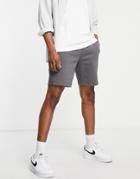 River Island Pleat Front Jersey Shorts In Gray