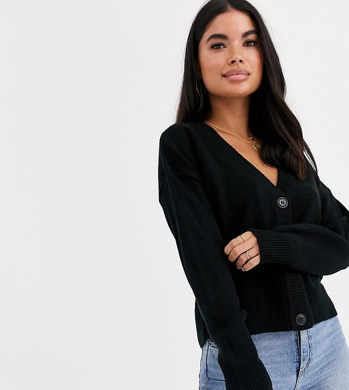 Brave Soul Petite Kiki Cardigan In Black