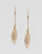 Asos Petal Leaf Drop Earrings - Gold
