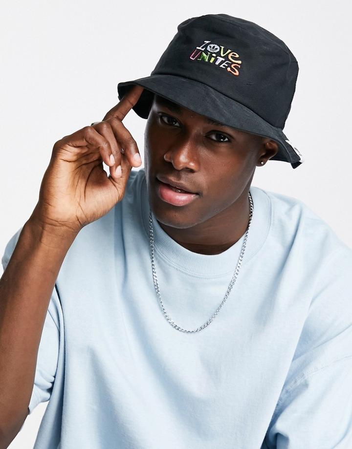 Adidas Originals Pride 'love Unites' Bucket Hat In Black