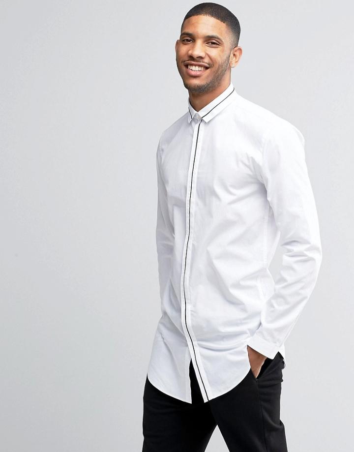 Lindbergh Shirt With Contrast Trim - White