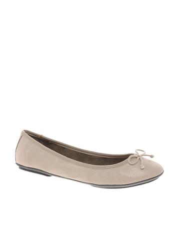 London Rebel Leather Ballet Pump - Beige