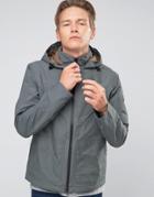 Timberland Hooded Windbreaker Jacket Water Resistant In Gray - Gray