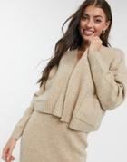 M Lounge Relaxed Cardigan With Pockets-neutral