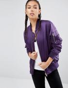 Asos Ultimate Bomber Jacket - Purple