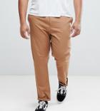 Asos Plus Slim Chinos In Camel - Brown