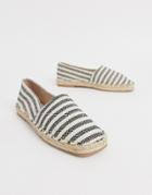Qupid Striped Square Toe Espadrilles-multi