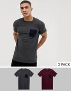 French Connection 2 Pack Contrast Pocket T-shirt