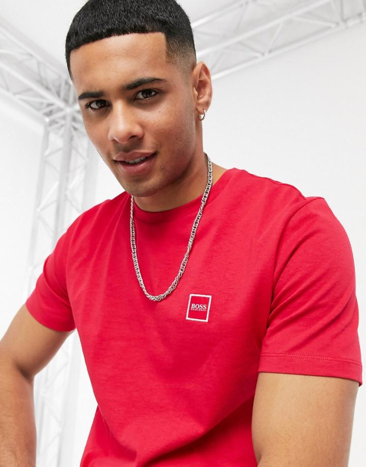 Boss Tales Box Logo T-shirt In Red