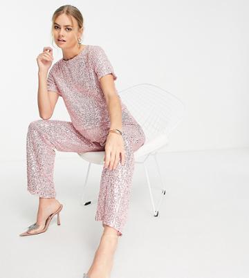 Jaded Rose Maternity Cropped T-shirt In Rose Gold