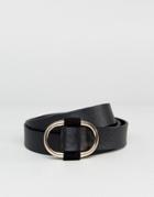Pieces Black Leather Belt - Black