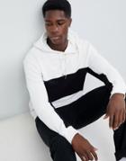 New Look Color Block Hoodie In White - White
