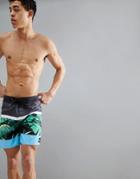 Quiksilver Slab Island 17 Leaf Print Boardshort In Black/green - Black