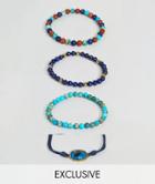Reclaimed Vintage Inspired Charm Bracelet Pack Exclusive At Asos - Blue