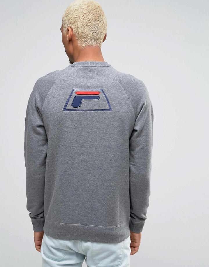 Fila Black Sweatshirt With Back Logo - Navy