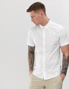 Only & Sons Short Sleeve Stretch Cotton Shirt-white