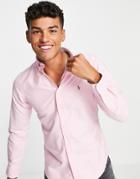 Polo Ralph Lauren Icon Logo Slim Fit Oxford Shirt Buttondown In Pink