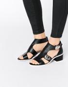 Eeight Salma Black Buckle Detail Sandals - Black
