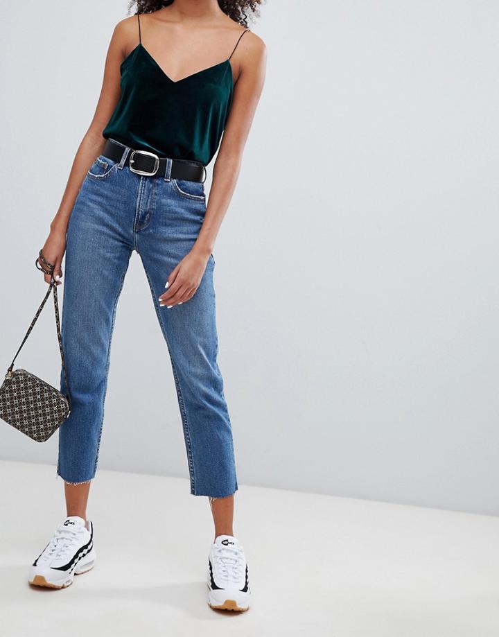 Bershka Straight Leg Jean - Blue