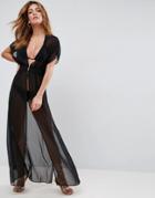 Asos Grecian Maxi Beach Cover Up - Black