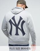 Majestic Plus New York Yankees Hoodie With Back Print - Gray