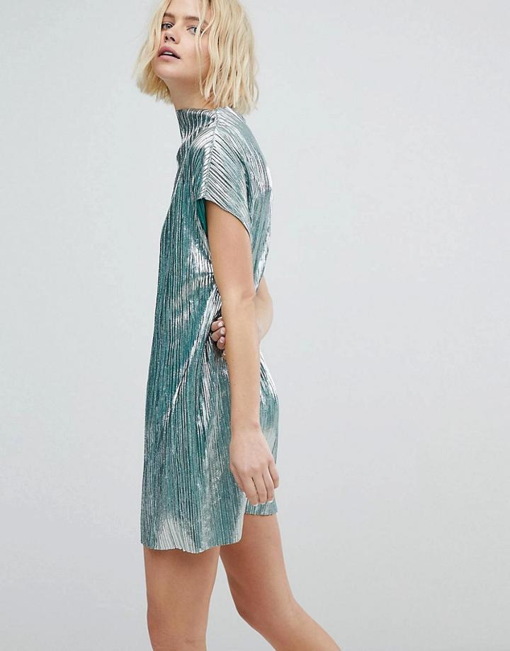 Weekday Pleated Dress - Green