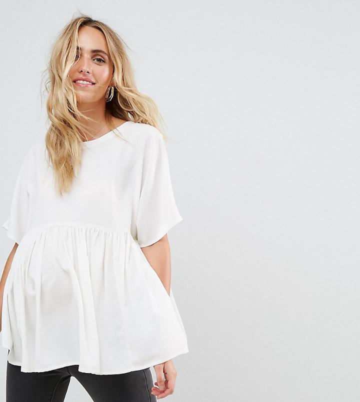 Asos Maternity Exclusive Smock Top - White