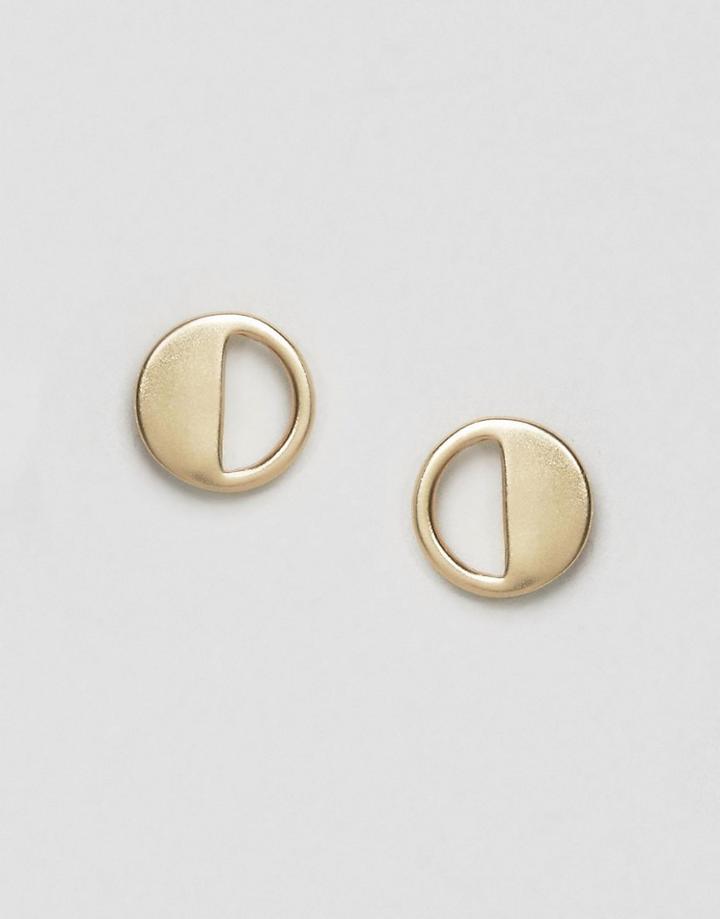 Pieces Mathilde Cutout Stud Earrings - Gold