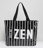 Monki Stripe Zen Beach Bag - Black