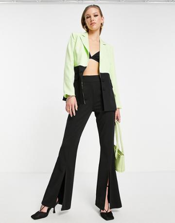 Extro & Vert Slit Leg Flare Pants In Black