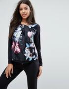 Ted Baker Ethereal Posey Long Sleeve Top - Black
