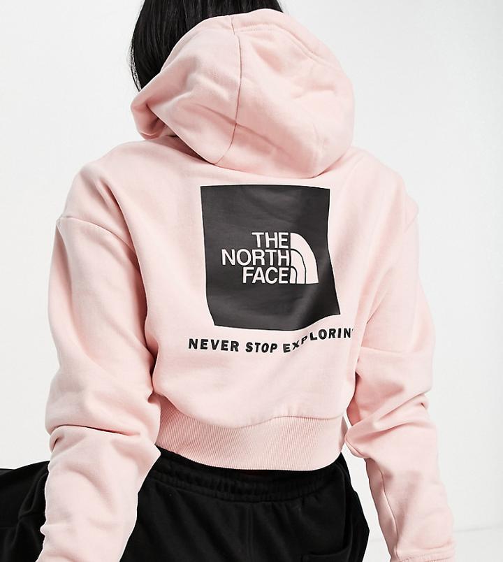 The North Face Red Box Cropped Hoodie In Pink Exclusive At Asos