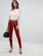Vila Velvet Tailored Pants - Red